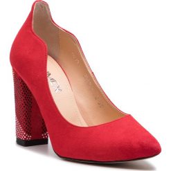Półbuty ANN MEX - 0033-1 14W Czerwony. Czerwone półbuty damskie Ann Mex, na co dzień, z aplikacjami, ze skóry, eleganckie, bez obcasa, na obcasie, bez zapięcia. W wyprzedaży za 199,00 zł.