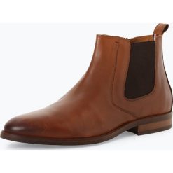 Buty zimowe męskie: Tommy Hilfiger - Skórzane botki męskie, beżowy