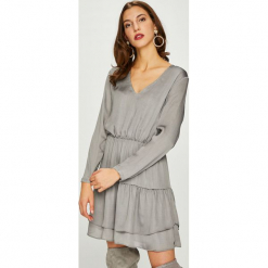 Pepe Jeans - Sukienka Rufina. Szare sukienki mini Pepe Jeans, na co dzień, l, z jeansu, casualowe, rozkloszowane. Za 379,90 zł.
