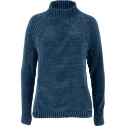 Swetry klasyczne damskie: Sweter z szenili bonprix ciemnoniebieski