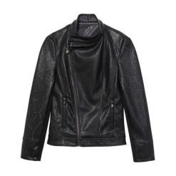 Desigual kurtka damska Chaq Dante 42 czarna. Czarne kurtki damskie Desigual, bez wzorów, ze skóry. Za 499,00 zł.