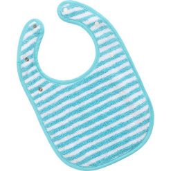 Śliniaczek "Baby Stripe" w kolorze błękitnym. Niebieskie śliniaki Vossen, bez wzorów, z bawełny. W wyprzedaży za 24,95 zł.