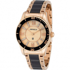 Zegarek kwarcowy w kolorze czarno-różowozłotym. Czarne, analogowe zegarki damskie Esprit Watches, ceramiczne. W wyprzedaży za 318,95 zł.