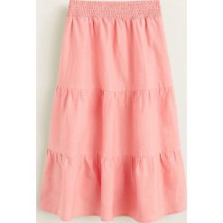 Mango Kids - Spódnica dziecięca Rachel 122-152 cm. Żółte spódniczki dziewczęce Mango Kids, bez wzorów, z bawełny, rozkloszowane. W wyprzedaży za 59,90 zł.