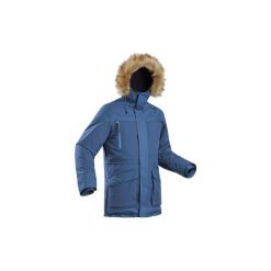 Kurtka turystyczna SH500 ultra-warm męska. Czarne kurtki męskie QUECHUA, na zimę, xl, bez wzorów, z poliesteru, długie, bez kaptura. Za 399,99 zł.