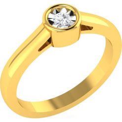 Złoty pierścionek z diamentem. Żółte pierścionki damskie Art of Diamond & Co., z diamentem, złote. W wyprzedaży za 967,95 zł.