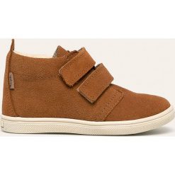 Mrugała - Buty dziecięce. Żółte trampki chłopięce Mrugała, bez wzorów, ze skóry, sportowe, z okrągłym noskiem, bez zapięcia. W wyprzedaży za 139,90 zł.