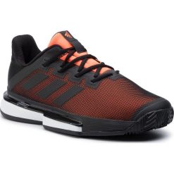 Buty adidas - SoleMatch Bounce M Clay EF4442 Cblack/Cblack/Sorang. Czarne buty sportowe męskie Adidas, z tworzywa sztucznego, bez zapięcia, tenisowe. W wyprzedaży za 349,00 zł.