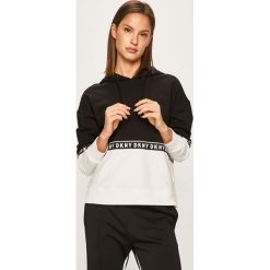Dkny - Bluza. Czarne bluzy damskie DKNY, s, z aplikacjami, z elastanu, bez rękawów, z kapturem. W wyprzedaży za 279,90 zł.