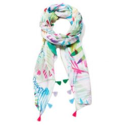 Desigual Damski Szal Foul Palm, Kremowy. Białe szaliki damskie Desigual, bez wzorów. W wyprzedaży za 104,00 zł.