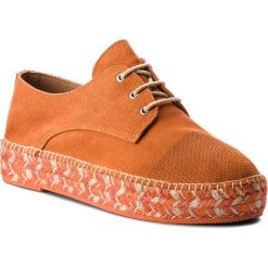 Espadryle EVA MINGE - Caceres 3L 18MJ1372397ES 214. Pomarańczowe espadryle damskie Eva Minge, bez wzorów, ze skóry, bez obcasa, na koturnie. W wyprzedaży za 219,00 zł.