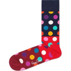 Happy Socks Big Dot Block Skarpetki Niebieski Czerwony. Czerwone skarpetki męskie w kropki, z elastanu. Za 51,95 zł.
