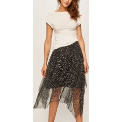 Answear - Spódnica. Czarne spódniczki damskie ANSWEAR, na co dzień, s, w grochy, z poliesteru, casualowe, z podwyższonym stanem, midi, proste. W wyprzedaży za 99,90 zł.