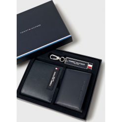 Tommy Hilfiger - Portfel skórzany + Etui na karty i Brelok. Czarne portfele męskie TOMMY HILFIGER, z materiału. Za 449,90 zł.
