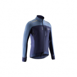Kurtka na rower szosowy ROADCYCLING 500 męska. Niebieskie kurtki męskie marki B'TWIN, z elastanu. Za 199,99 zł.