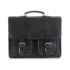SKÓRZANA TORBA MĘSKA PAOLO PERUZZI S-14-BL. Czarne torby męskie skórzane Paolo Peruzzi, bez wzorów, ze skóry. Za 379,00 zł.