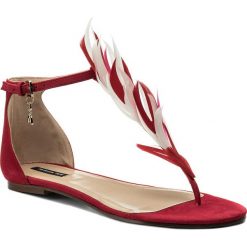 Sandały PATRIZIA PEPE - 2V7943/A2UP-I2QM Pink/Red. Czerwone klapki damskie Patrizia Pepe, z aplikacjami, ze skóry, bez obcasa, na obcasie. W wyprzedaży za 629,00 zł.