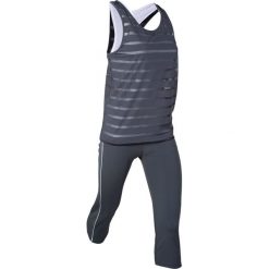 Top sportowy 2 w 1 z legginsami funkcyjnymi w dł. 3/4 bonprix nocny niebieski - biały. Niebieskie topy damskie bonprix, bez wzorów, bez rękawów. Za 109,99 zł.