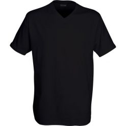 Dwupak T-shirtów męskich z dekoltem V Black. Czarne podkoszulki męskie Ceceba, m, bez wzorów, z bawełny, bez kołnierzyka, z krótkim rękawem, krótkie. Za 118,99 zł.