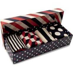 Zestaw 4 par wysokich skarpet unisex HAPPY SOCKS - XBDO09-6000 Kolorowy. Skarpetki damskie Happy Socks, bez wzorów, z elastanu. Za 139,90 zł.