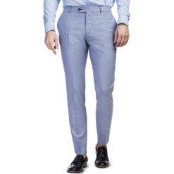 Spodnie LEONARDO GDNS900115. Niebieskie spodnie męskie Giacomo Conti, m, bez wzorów, z poliesteru, eleganckie. Za 499,00 zł.