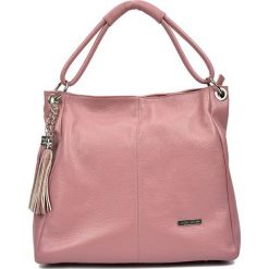 Shopper bag damskie: Skórzana torebka w kolorze różowym – (S)33 x (W)46 x (G)13,5 cm