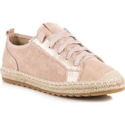 Espadryle damskie: Sznurowane zamszowe espadryle Seastar różowe