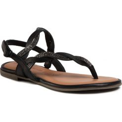 Sandały TAMARIS - 1-28156-24 Black 001. Czarne klapki damskie Tamaris, bez wzorów, ze skóry, bez obcasa. W wyprzedaży za 189,00 zł.