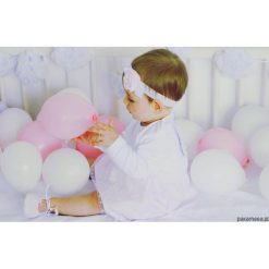 Sukienka do chrztu Angel's wings Pink. Różowe sukienki niemowlęce Pakamera, bez wzorów, bez rękawów. Za 139,00 zł.