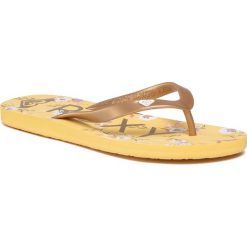 Japonki ROXY - ARJL100869 Mu0. Żółte klapki damskie Roxy, bez wzorów, z tworzywa sztucznego, bez obcasa. W wyprzedaży za 69,00 zł.