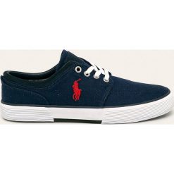 Polo Ralph Lauren - Trampki. Niebieskie trampki męskie Polo Ralph Lauren, bez wzorów, ze skóry, na sznurówki. W wyprzedaży za 269,90 zł.