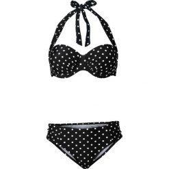 Stroje kąpielowe damskie: Bikini na fiszbinach (2 części) bonprix czarno-biały