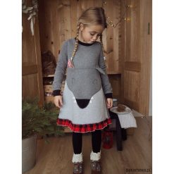 Bluzy dziewczęce: Sukienka bluza dresowa Wilk