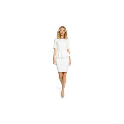 Sukienki Moe M014 Elegancka ołówkowa sukienka z ozdobną baskinką. Szare sukienki balowe Moe, l, baskinki. Za 99,00 zł.