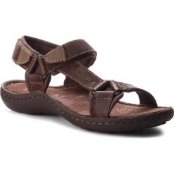 Sandały LASOCKI FOR MEN - MI18-975 Brązowy Ciemny. Pomarańczowe klapki męskie Lasocki For Men, bez wzorów, ze skóry. Za 119,99 zł.