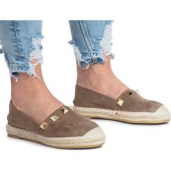 Oliwkowe espadryle Gold Sun. Zielone espadryle damskie ButyModne, bez wzorów, bez obcasa. Za 64,50 zł.