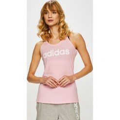 Adidas Performance - Top. Różowe topy damskie marki adidas Performance, s, z nadrukiem, z bawełny, z okrągłym kołnierzem. Za 79,90 zł.