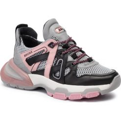 Sneakersy BRONX - 66285-AL BX 3251 Black/Grey/Blush 3251. Szare półbuty damskie Bronx, ze skóry. W wyprzedaży za 399,00 zł.