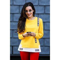 Bluzka damska REBELA YELLOW. Żółte bluzki sportowe damskie Bluzka damska REBELA YELLOW, s, z napisami, bez rękawów, bez kaptura. W wyprzedaży za 39,00 zł.