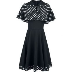 Belsira Swing-Kleid mit Cape Sukienka czarny. Czarne sukienki damskie marki Belsira, xs, w grochy, z materiału, eleganckie, z okrągłym kołnierzem, bez rękawów. Za 184,90 zł.