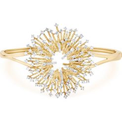 Złota Bransoletka - złoto 585, Diament 0,10ct,biały topaz. Żółte bransoletki damskie W.KRUK, z topazem, złote. Za 11990,00 zł.