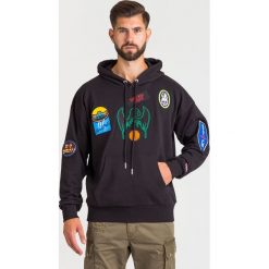 BLUZA Diesel. Czarne bluzy męskie Diesel, xl, z aplikacjami, z bawełny, z kapturem. Za 707,40 zł.