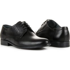 Buty wizytowe męskie: Eleganckie czarne półbuty lucca DEVERA