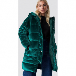NA-KD Aksamitna kurtka - Green. Zielone kurtki damskie NA-KD, z materiału. Za 404,95 zł.