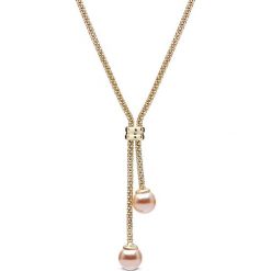 Naszyjniki damskie: Pozłacany naszyjnik z perłami Swarovski – (D)45 cm
