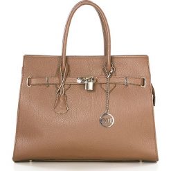 Torebki klasyczne damskie: Skórzana torebka w kolorze jasnobrązowym – 38 x 29 x 13,5 cm