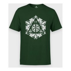 Koszulka męska Deathly hallows. Koszulki męskie MegaKoszulki, m, bez wzorów, z bawełny, z podwójnym kołnierzykiem, bez rękawów. Za 54,90 zł.