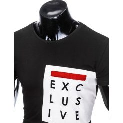 T-SHIRT MĘSKI Z NADRUKIEM S882 - CZARNY. Czarne t-shirty męskie z nadrukiem Ombre Clothing, m. Za 29,00 zł.