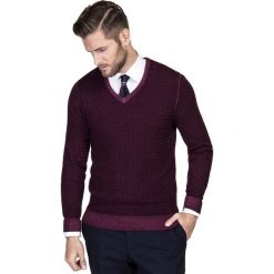 Sweter MANUELE SWTS000145. Czerwone swetry męskie Giacomo Conti, m, bez wzorów, z wełny, bez kołnierzyka, bez kaptura. Za 399,00 zł.