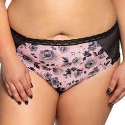 Figi Daniela I wysokie. Pomarańczowe majtki damskie marki Gaia, w kwiaty, z bawełny. Za 41,99 zł.